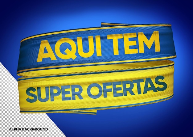 PSD fita 3d realista aqui são super ofertas