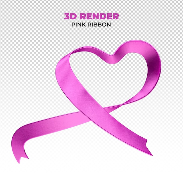 PSD fita 3d realista de outubro rosa psd