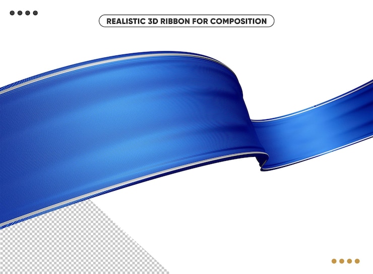 PSD fita 3d texturizada realista azul para maquiagem