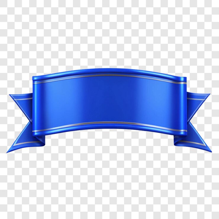 PSD fita azul com uma fita azul sobre um fundo transparente