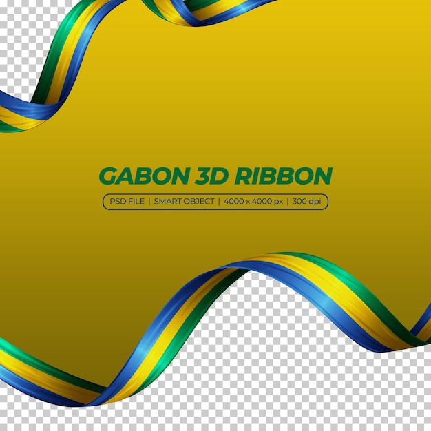 Fita com a bandeira do Gabão em cor 3d