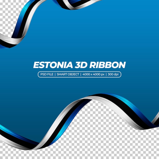 Fita com bandeira da estônia cor 3d