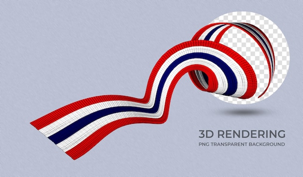 PSD fita com cores da bandeira da tailândia renderização 3d fundo transparente