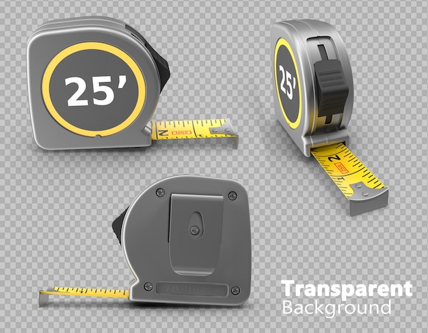 PSD fita de medição em fundo transparente