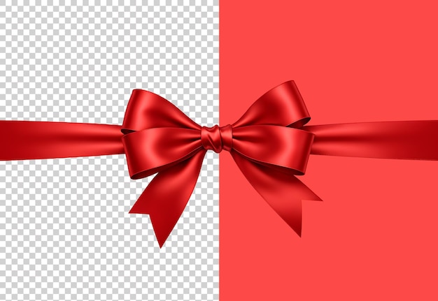 fita de presente de cetim vermelho e arco PNG