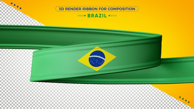 PSD fita de renderização 3d do brasil para composição