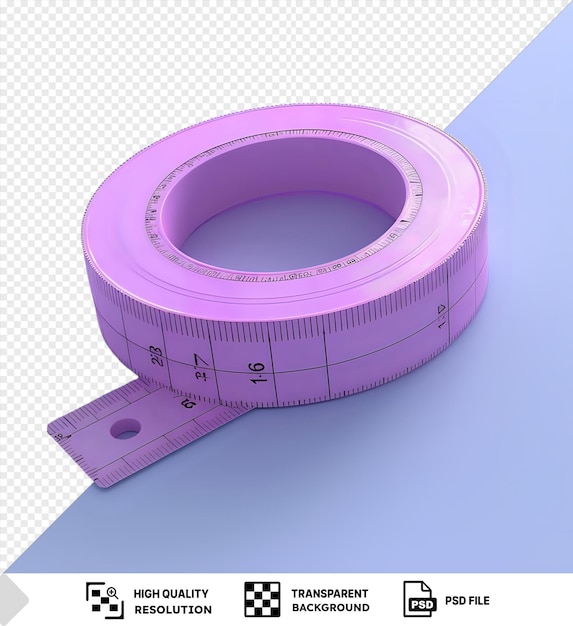 PSD fita métrica isolada e fita de medição em fundo azul png