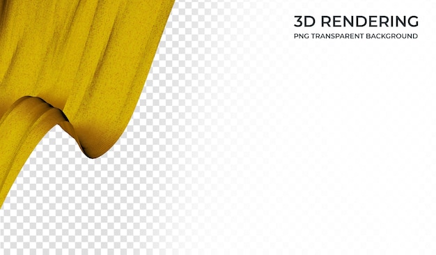 PSD fita realista com fundo transparente de renderização 3d de cor amarela