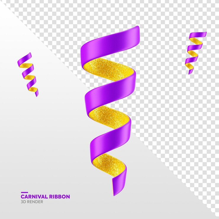 PSD fita roxa para carnaval brasileiro 3d render carnaval brasil