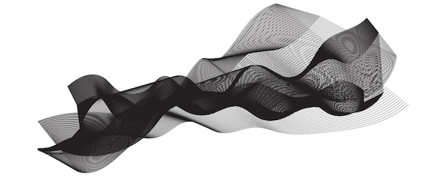 Fitas onduladas pretas abstratas feitas de linhas onduladas e curvas pretas redemoinhos e curvas design tem