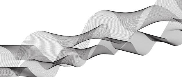 Fitas onduladas pretas abstratas feitas de linhas onduladas e curvas pretas redemoinhos e curvas design tem