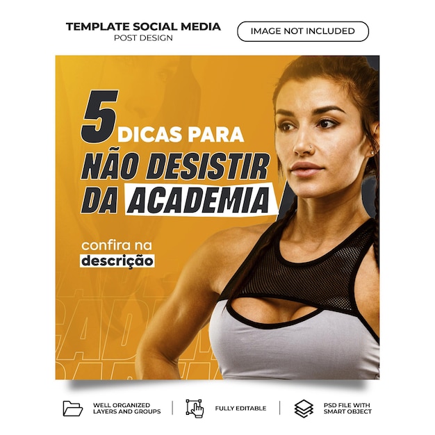 PSD fitness brasil coleção de postagens de mídia social