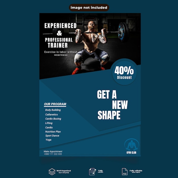 Fitness Flyer mejor diseño de plantilla de Photoshop