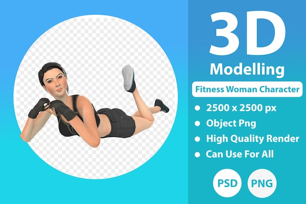 Fitness Frau 3D-Modellierung