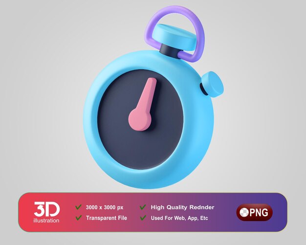 Fitness y gimnasio Iconos 3D Cronómetro