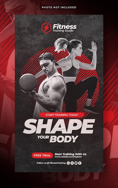 Fitness gym instagram story social media post web banner