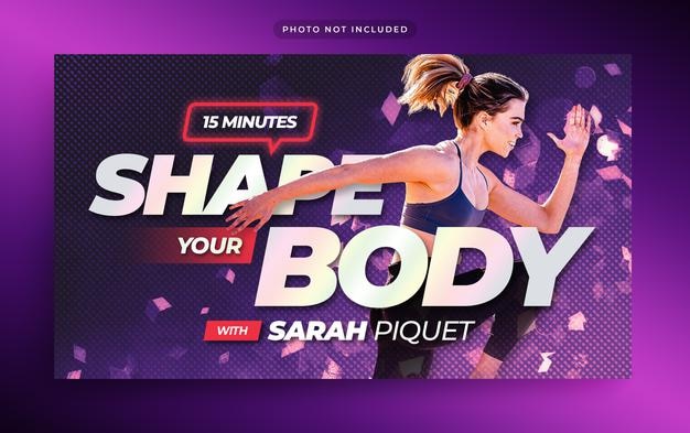 Fitness Gym Web Banner Flyer und Youtube Thumbnail