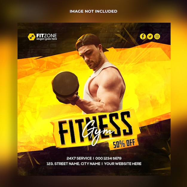 Fitness instagram banner vorlage