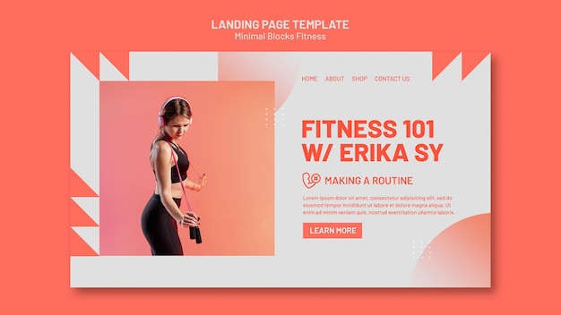 PSD fitness landing page vorlage