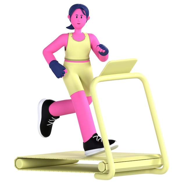 Fitness per ragazze su tapis roulant