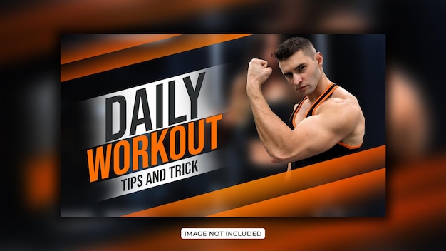 Fitness-Studio-Training kreatives Youtube-Thumbnail-Design und Web-Banner-Design