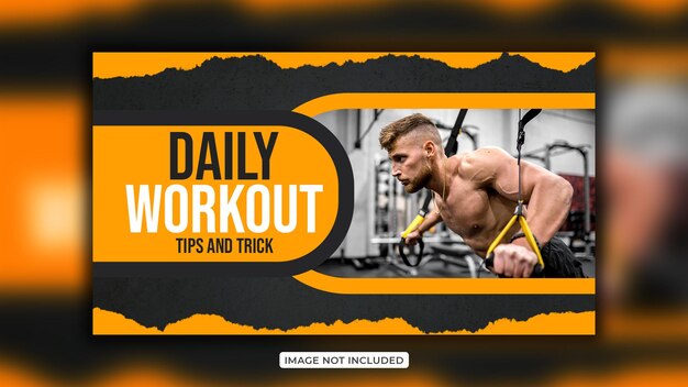 Fitness-Studio-Training kreatives Youtube-Thumbnail-Design und Web-Banner-Design