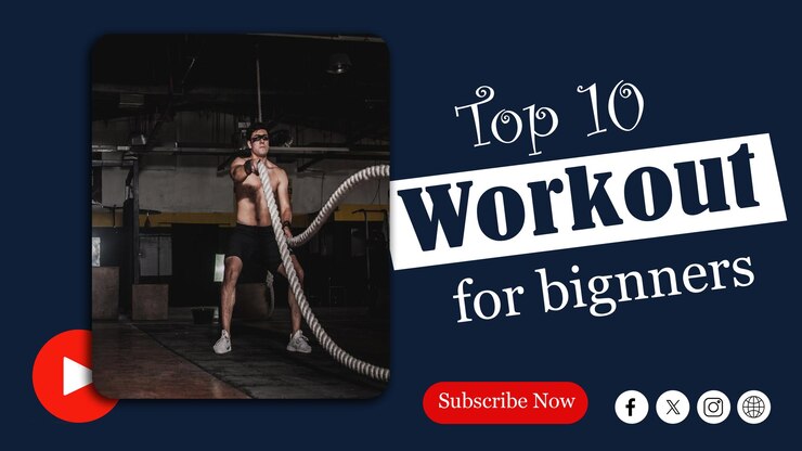 PSD fitness-studio-webbanner und youtube-thumbnail premium psd