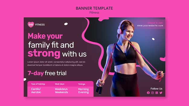 PSD fitness-template-design mit farbverlauf