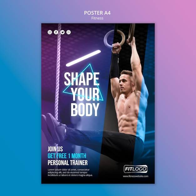 Fitness-trainer poster vorlage