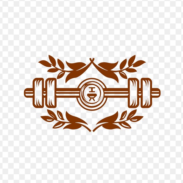 PSD fitness y wellness award badge logotipo con manivela y yoga psd vector diseño creativo arte tatuaje