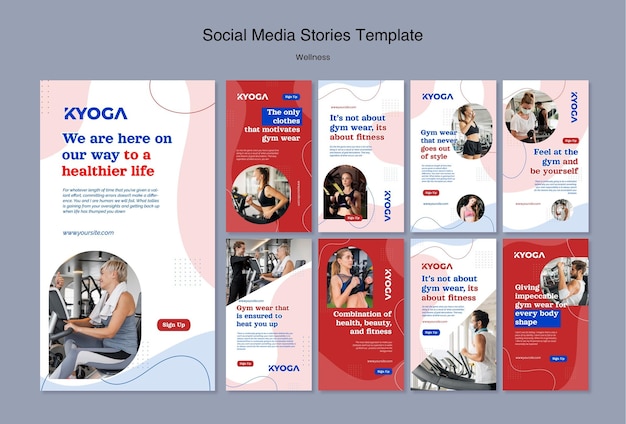 Fitness Wellness Social-Media-Geschichten