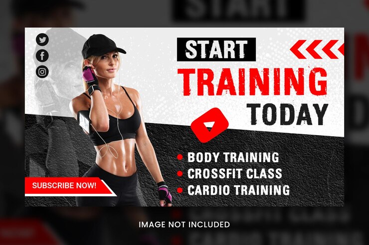 PSD fitness youtube thumbnail template
