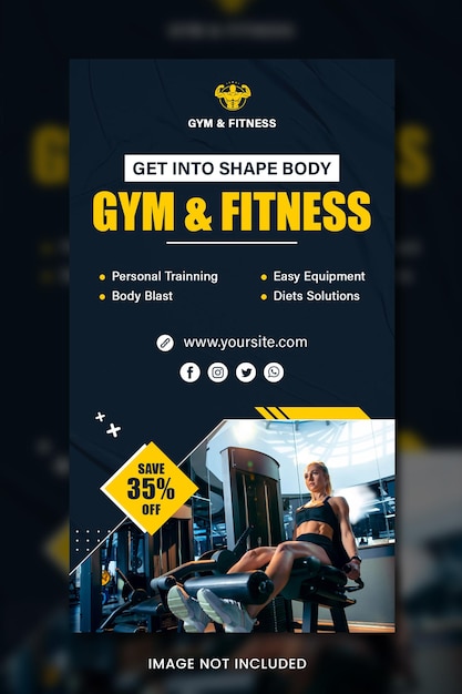 PSD fitnessbanner, fitnessstudio-banner