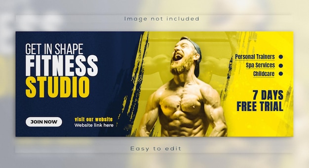 Fitnessstudio fitnesstraining facebook social media cover web banner template design