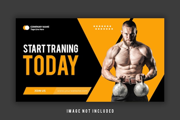 PSD fitnessstudio-social-media-beitrag oder website-banner, fitness-beitrag, training, fitnessstudio-poster-design premium-psd