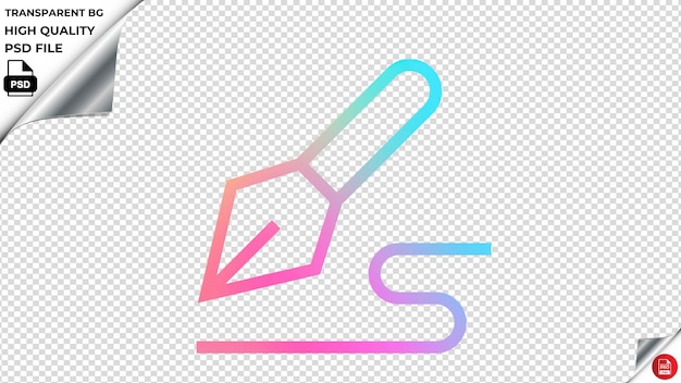 PSD fitsattributionpen ícono vectorial arco iris de colores psd transparente