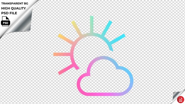 PSD fitscloudsun icono vectorial arco iris de colores psd transparente