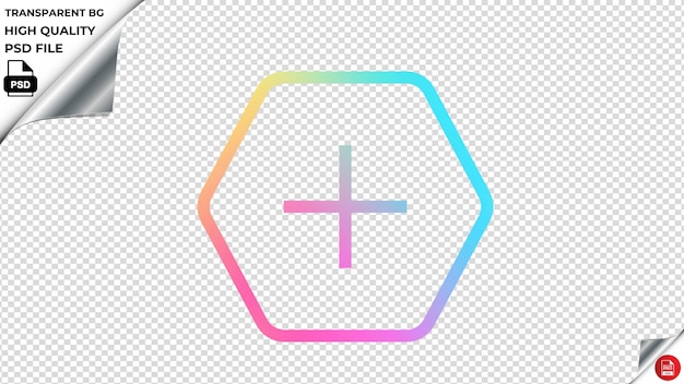 PSD fitsplushexagon ícone vetorial arco-íris colorido psd transparente