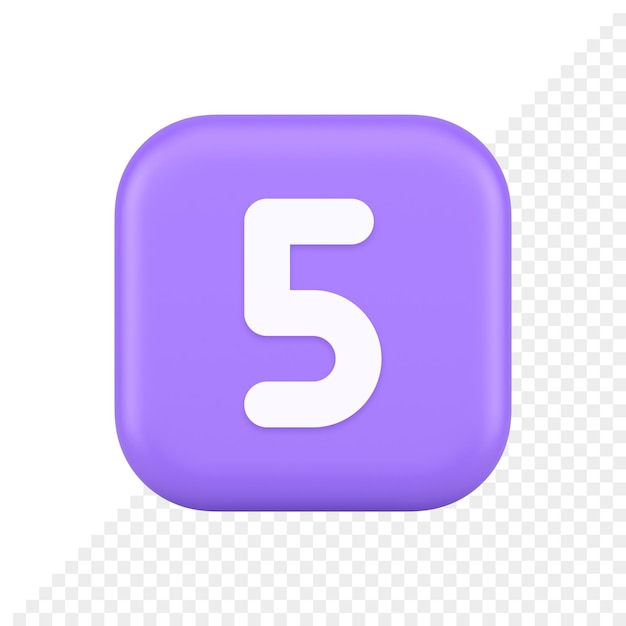 five character calculator keyboard purple button financial counting 3d realistic icon