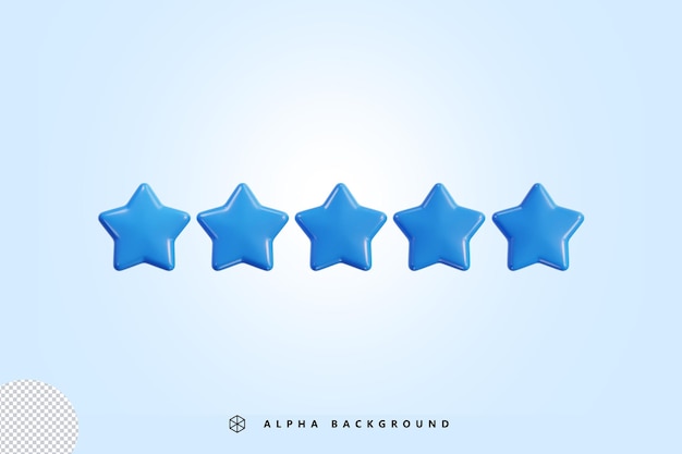five star ratting icon 3d render vector illustration