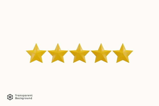 five stars ratting icon 3d render concept of customer feedback ratting icon vector illustration