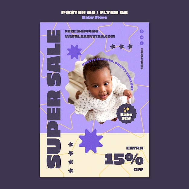 Flache Design-Baby-Shop-Vorlage