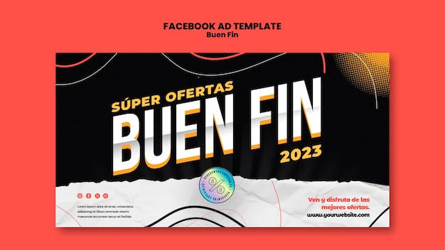 PSD flache design-buen-fin-facebook-vorlage