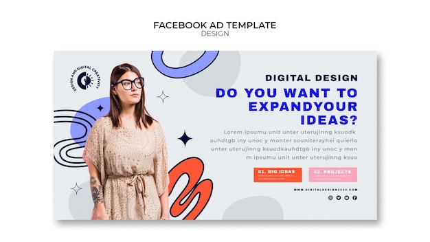 Flache Design-Design-Business-Facebook-Vorlage