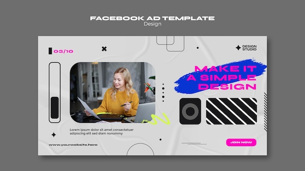 Flache Design-Design-Studio-Facebook-Vorlage