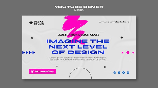 Flache Design-Design-Studio-Youtube-Cover-Vorlage