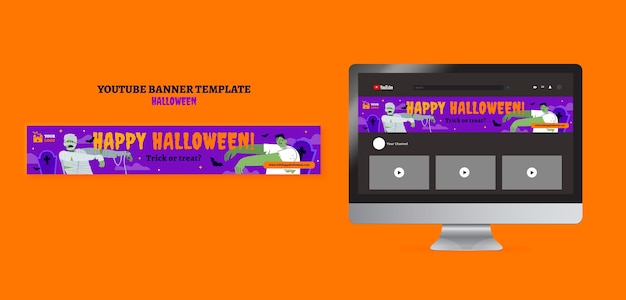 PSD flache design-halloween-vorlage