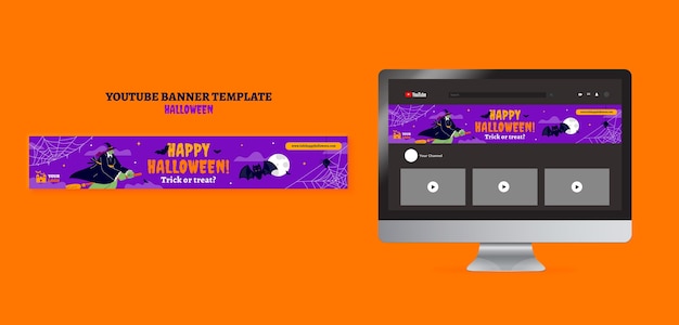 PSD flache design-halloween-vorlage