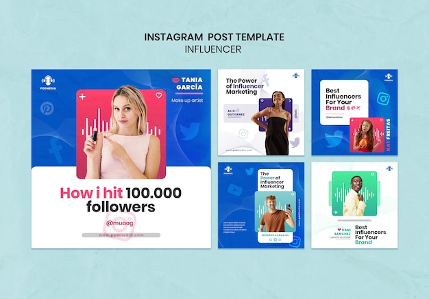 Flache Design-Influencer-Vorlage