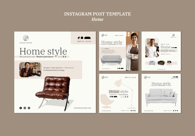 Flache Design-Innenarchitektur-Vorlage